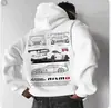Moletom com Capuz Estampa de Bonde Masculino Moletom com Capuz Estampa de Corrida