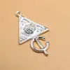 Pendente Triangular Redondo de Liga de Metal Árabe do Oriente Médio Transfronteiriço Pendente em Relevo Colar Geométrico DIY Acessórios para Mala