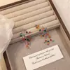 Colar de Cristal Colorido Dopamina Multicamadas Design de Nicho Estilo Doce Moda Brincos de Tarraxa Mesmo Estilo para Mulheres