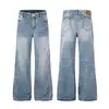 Pantalones Largos Casuales de Pierna Recta Micro-acampanados con Bolsillos Estampado de Estrella Retro Americano Magic Bear Personalidad Cleanfit