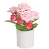Rosa de Veludo com Três Cabeças Pequeno Bonsai Flor Artificial Ornamentos de Alta Qualidade Decoração de Interiores Plantas Artificiais em Vasos Fornecimento Direto de Fabricantes Transfronteiriços