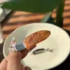 Clip de pico de pato de color ácido acético con diamantes en forma de gota de agua, clip lateral con textura, clip dulce y lindo para flequillo, nuevo de primavera y verano