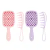 Juego de peines para el cabello al por mayor peine de forma de diente ancho para la parte posterior de la cabeza doble uso húmedo y seco peinar cabello esponjoso masaje capilar peine hueco para cabello liso