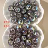 Floco de Neve 3D de Alta Transparência que Muda de Cor + Brilha no Escuro Contas Redondas com Furo Passante 16mm Acessórios para Pulseira Chaveiro Joias DIY