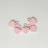 Colgante en Forma de Corazón, Encanto de Dibujos Animados Coloridos Pintado, Material DIY para Cadena de Teléfono, Accesorios de Joyería, Componentes de Aleación, Collar