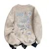 Sudadera con cuello redondo tie-dye con estampado de dopamina, moda coreana estilo americano, para hombre y mujer, otoño e invierno, tops versátiles personalizados para parejas