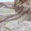 Tela de Chifón Bronceado Flor de Ciruelo 30D Chifón de Tencel Ultra-delgado Elegante Vestido Antiguo Hanfu Abanico Redondo Camisa de Mangas Grandes