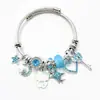 Panjia Nuevo Lindo Pulsera Stetzai para Mujer Dibujos Animados Colgante de Diamante Pulsera de Cadena Hueso de Serpiente Abierta Moda Venta al por Mayor