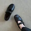 Versão em pele de ovelha~Novo Outono/Inverno 2025 Sapatos Mary Jane Vintage de Couro Genuíno para Mulheres, Sola Lisa Peluda com Velcro, Sola Macia e Forro de Lã