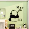 Em estoque decoração simples para quarto infantil menino menina quarto infantil decoração de panda de desenho animado adesivo de parede acrílico adesivo de parede fofo