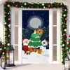 2026 Nova Cortina de Porta Banner de Natal Decoração de Fundo para Fotos ao Ar Livre com Papai Noel e Filhote