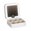 Caja de Joyería Portátil con Luz, Viaje de Alta Gama Exquisita Compacta para Pendientes, Anillos, Pendientes, Joyas de Mano Mini Caja
