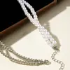 Joyería Transfronteriza Europea y Americana Simple Versátil Fresca Japonesa y Coreana con Perlas Cubo de Azúcar Perla Redonda Collar Venta al por Mayor