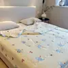 Estilo Nuevo de Primavera y Verano Colcha de Algodón Tejido de Verano, Colcha de Verano Refrigerante para Niños, Colcha Fina de Aire Acondicionado para Siesta en Guardería, Lavable a Máquina Individual/Doble