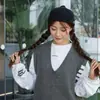 Nuevo Sombrero de Propietario Unisex Otoño e Invierno Cálido Sombrero de Piel de Melón Ajustable Moda Versátil Gorro de Ponerse Sombrero Frío de Letra