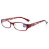 Nuevos lentes de lectura de patilla de resorte con luz anti-azul para visión lejana, caja recubierta, lentes para mujer ZJ013 suministro directo de fábrica