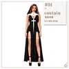 Fantasia de Halloween para adulto, traje cosplay feminino, fantasia sexy de performance de palco com tema de cruz, transfronteiriço