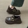 Mocassins de sola grossa estilo college para mulheres 2026 outono nova chegada sola macia confortável versátil para o dia a dia trabalho sapatos de couro pequenos britânicos