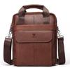 Hummer Paul Bolso de Hombro para Hombre de Cuero Genuino para Viajero de Negocios, Capa Superior de Piel de Vaca, Bolso Cruzado de Negocios, Correa de Hombro Desmontable, Mochila