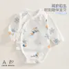 Mameluco de algodón puro Clase A para bebés, niños y niñas, mameluco sin costuras de manga larga para recién nacidos, ropa para niños de primavera y otoño