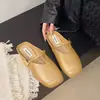 Novidade Primavera/Verão 2026, Meia-sapatilha de Ouro Pequeno Nugget, Solado Macio, Estilo Francês, Sandálias Rasteirinhas Modernas e Versáteis, Moda Preguiçosa