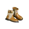 Botas femininas de lona patchwork color block para outono e inverno, cor marrom, de cano médio, estilo Martin, botas de cano curto estilo princesa, amarelas, estilo britânico retrô