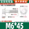 Parafusos Sextavados com Flange Classe 10.9 Pretos Gb5787 Parafusos com Flange e Dentes M6M10-M16