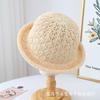 Sombrero de Pescador de Punto Hueco de Color Sólido Estilo Japonés para Mujer, Nuevo Sombrero Transpirable con Visera para el Sol, Sombrero de Cubo, Primavera y Verano 2025