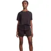 Ropa de Casa Cruzada Europea y Americana Estampada Casual Estilo Europeo y Americano Manga Corta Pantalones Cortos Conjunto de Dos Piezas Pijama para Mujer