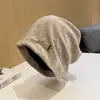 Gorro Slouchy de Outono e Inverno com Caimento Solto para Mulheres, Popular nas Redes Sociais, Estilo Casual, Emagrecimento Facial, Pequeno Chapéu Turbante, Chapéu para Clima Frio