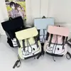 Mochila Versátil Japonesa para Mujer Bloques de Color Ligera Mochila con Personalidad Moderna Casual para Viajes Cotidianos Linda Ins Bolsa para Estudiante Universitario