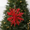 Nuevos copos de nieve blancos con purpurina 3D Decoraciones para árboles de Navidad Adornos colgantes Suministros de decoración ambiental