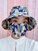 Sombrero con máscara de protección solar integrado para mujer, sombrero de sol para trabajo agrícola en seco, ciclismo, protección contra el viento y los rayos UV, sombrero de sol de verano