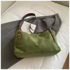 Bolso de Mano Casual de Moda para Mujer 2025 Otoño Nuevo Versátil de Alta Calidad Color Sólido Gamuza Bolso de Hombro Cruzado