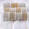 Cadena de Garra de Perla Cifrada Color AB de 2 mm a 6 mm Cadena de Garra con Strass Base Dorada y Plateada Taladro de Garra Cadena Pegatina para Teléfono Móvil DIY Venta al por Mayor