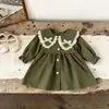 Chaqueta fina de otoño para niñas, ropa fina de primavera y otoño para niños, vestido de princesa moderno, top retro con cuello de muñeca para bebés niñas