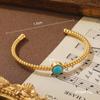 Pulsera de Piedra Natural Estilo Francés Medio Personalizada Retro para Mujer Moda Geométrica Retro Vidrio Combinable Simple