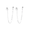 Pendientes de Línea Multicapa Gato Antiguo Ning para Mujer Estilo Coreano Elegante Simple Popular en Internet Pendientes de Cadena de una Pieza Pendientes de Clip