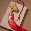 Colgante de calabaza de latón cinco diqian puerta a puerta natural puerta abierta sala de estar dormitorio borla roja adornos con el carácter fu