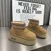 Estação Europeia 2026 Nova Moda Estilo Étnico Plataforma Sola Grossa Aumento de Altura Pelúcia Espessada Botas Curtas de Neve Sapatos de Algodão Femininos