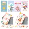 Paquete de 50 hojas de tarjetas de cumpleaños pequeñas y creativas, tarjetas de decoración para fiestas de cumpleaños y regalos.