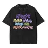 Camiseta de Algodão Lavado Katseye da Moda para Homens e Mulheres, Manga Curta de Verão Gola Redonda Camiseta de Algodão Solta Streetwear