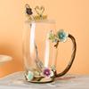 Tazas de Esmalte al por Mayor del Fabricante, Estilo Nuevo para Mujer, Alto Valor Estético, Tazas de Té con Flores para el Hogar, Vasos de Agua Exquisitos para la Oficina, Uso para Maestros