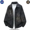 Chaqueta cárdigan de pana de alta calidad marca NASA, ropa exterior ligera casual de otoño para hombre, corte holgado, talla grande