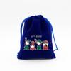 Bolsa de terciopelo azul zafiro al por mayor de fábrica para Navidad, bolsa de embalaje para dulces de manzana navideña, bolsa de regalo, bolsillo de lote transfronterizo