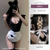 Borboleta Miao Si Sexy Doce Tentação de Empregada Lingerie Apaixonado Vazado Peça Única Roupa de Empregada Quente A1042