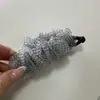 Elegante Pinza de Plátano de Tela Plisada con Estampado de Leopardo de Malla para Mujer, Pinza para Moño Linda Estilo Coreano con Puntos
