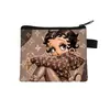Bolsa de monedas de dibujos animados Miss Betty Estampado LOVE Cierre de cremallera Almacenamiento Bolsa pequeña Portátil para niñas Llavero para monedas Venta al por mayor