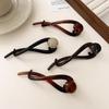 Horquilla con clip de un solo carácter, trenzada, con hebilla de rana, sencilla y elegante, horquilla con perla de alta calidad, pinza para el pelo en la parte posterior de la cabeza, accesorio para la cabeza
