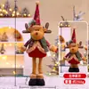 Novas Decorações de Natal Transfronteiriças Enfeites Telescópicos de Pé Natal Xadrez Papai Noel Boneco de Neve Alce Boneca Pernilonga
